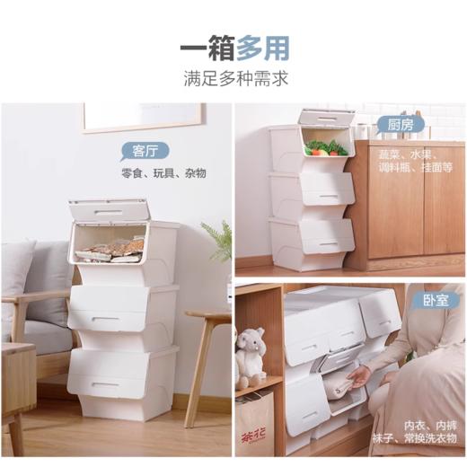【茶花】斜口大号储物盒家用玩具收纳箱34L 商品图6