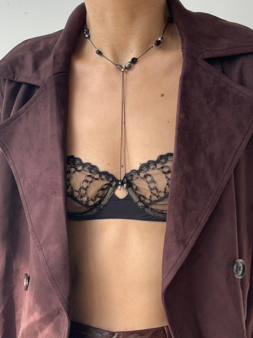 SIJIA｜AW2506 酒红麂皮收腰短皮风衣 商品图12