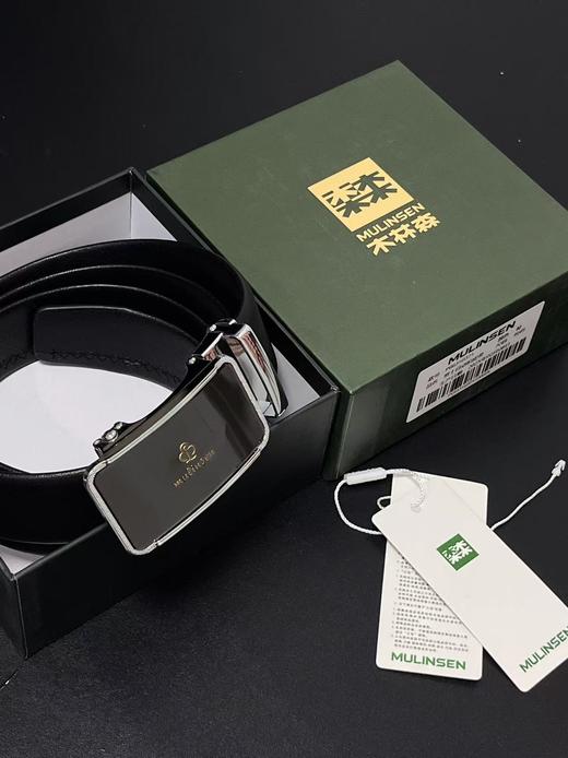木林森！头层牛皮腰带！！【自营直发】男士自动扣头层牛皮腰带盒装-喜出 商品图2