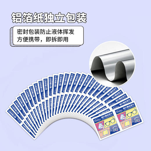 【速抢❗️9.9秒100片 镜片擦拭湿巾】 除尘去油 速干无恒 眼镜湿巾手机屏幕专用清洁湿纸巾一次性防雾擦镜纸镜片镜头擦拭布。hb 商品图1