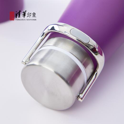 清华文创便携锥形保温杯（纯紫款） 商品图4