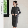 FUYAO扶摇 新中式时尚套装女秋冬慵懒灰复古西服旗袍连衣裙两件套 商品缩略图1
