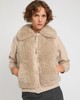Yves Salomon - VEST LONG HAIR LAMB/KNITWEAR MERINOS WOOL - FICELLE - 女装 - 背心 - 淡灰褐色 商品缩略图2