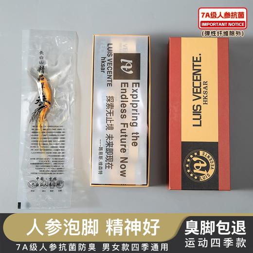【抗菌除臭】LUIS VECENTE.路易斯维森特人参抗菌袜 7A级人参抑菌 柔软亲肤 吸湿排汗 抗静电抗起球 商品图1