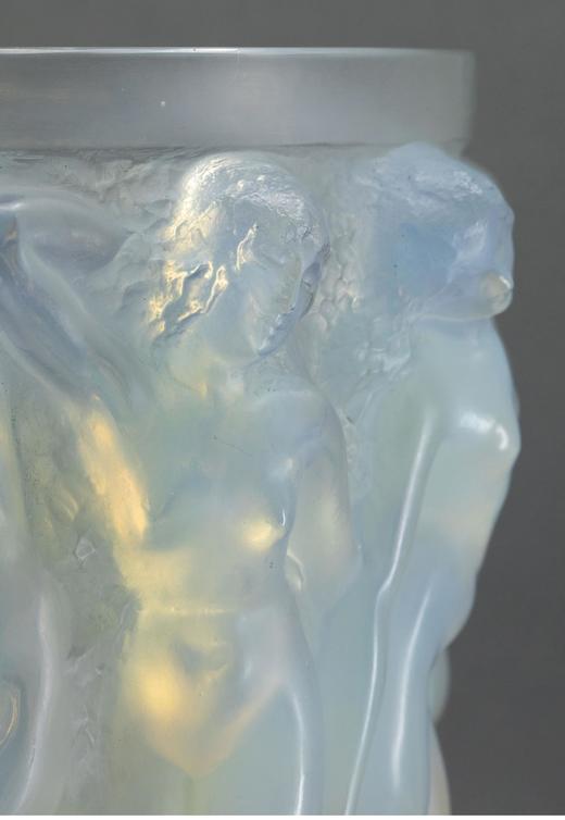 独角鹿西洋古董 1927年法国水晶工坊莱俪LALIQUE设计出品「Bacchantes 酒神祭司」主题欧泊水晶花瓶 商品图4