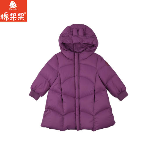 棉果果冬季新品女童涤丝纺羽绒保暖加厚紫色长款羽绒服M422102925605 商品图1