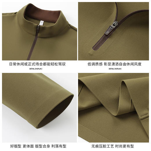 秋冬男士7A抗菌磨毛保暖商务休闲半拉链卫衣/581 商品图2