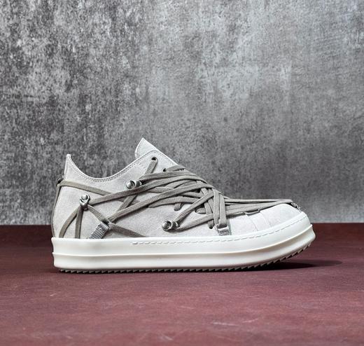 中性款Magalace 低帮皮面织带休闲鞋 商品图2