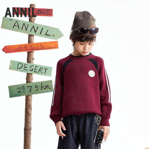 【实体店同款】男童圆领棉线衫冬季新款安奈儿童装AB544031 商品图0