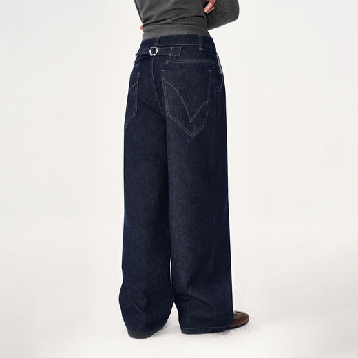 NUTH“机场牛仔”原牛色复古宽松阔腿直筒牛仔裤女（发货时间同步天猫） 商品图4