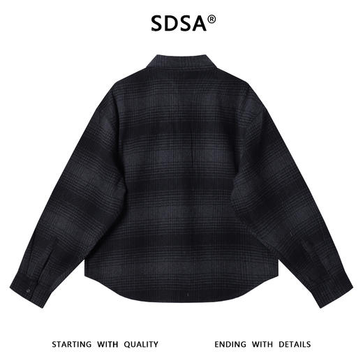 3060SDSA秋冬新款痞帅男装韩版撞色格纹纽扣翻领长袖衬衫百搭针织衬衣 商品图5