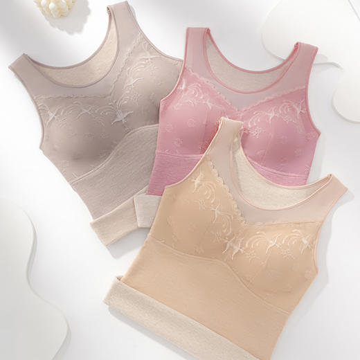 【99元2件】女士蚕丝胸垫一体背心冬季打底背心保暖【FF25815】 商品图1