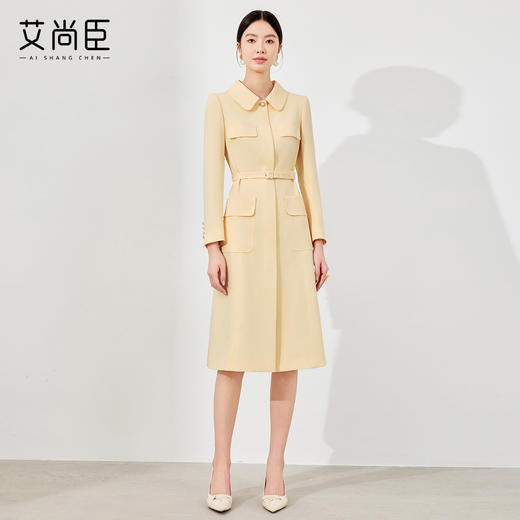 艾尚臣长袖连衣裙女秋季正式场合端庄优雅职业装气质通勤西装裙 商品图3