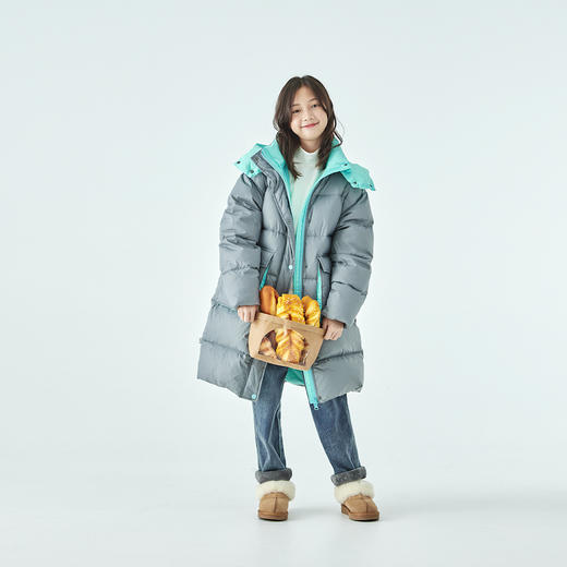 【预售 12.1 发货】棵初拼色长款羽绒服876K258076MJ 商品图1