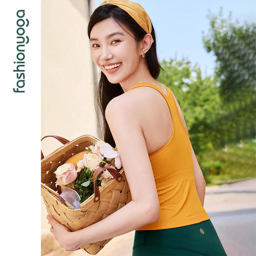 凡圣瑜伽Q弹透气无缝一体织运动背心F12225（可拆卸胸垫） 商品图7