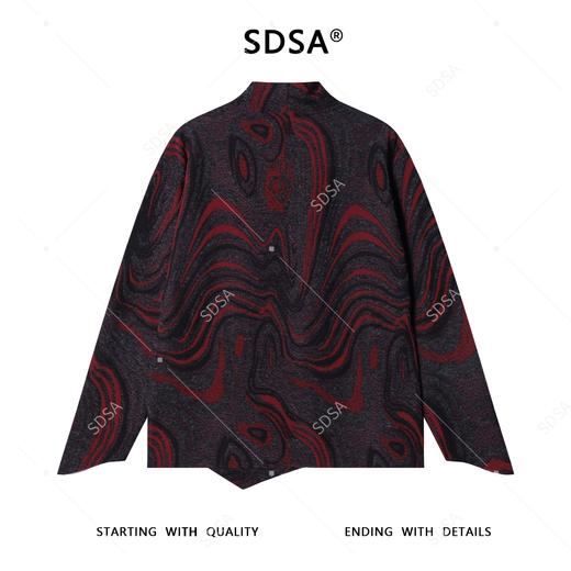 T4921SDSA男士秋冬新款痞帅男装扎染水波纹半高领长袖T恤百搭套头上衣 商品图5