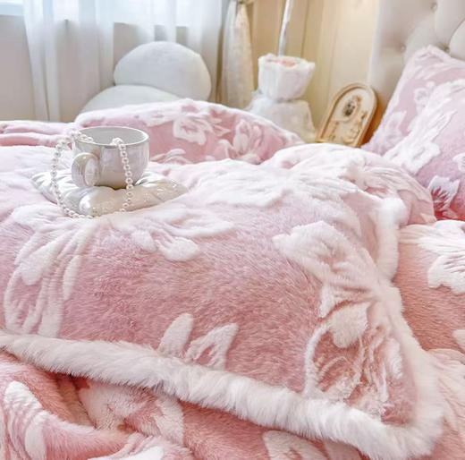 怕冷去拍！！重9斤-9.4斤！喜兹品牌！吊牌1299.9元【自营直发】梦蝶兔兔绒冬季保暖防静电四件套-喜出 商品图6