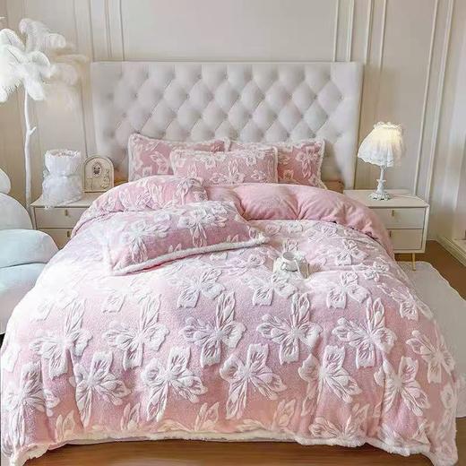 怕冷去拍！！重9斤-9.4斤！喜兹品牌！吊牌1299.9元【自营直发】梦蝶兔兔绒冬季保暖防静电四件套-喜出 商品图1