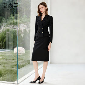 艾尚臣双排扣西装套装女2025新款职场通勤小香风两件套气质工作服