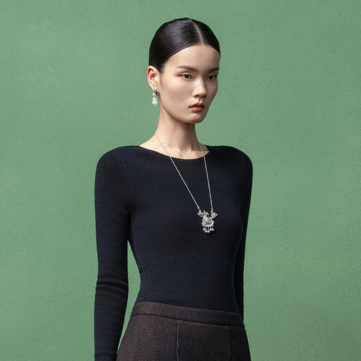 【林栖设计小店】淡水珍珠吊坠项链花丝银器银925设计感2025秋冬新款配饰2954160 商品图1