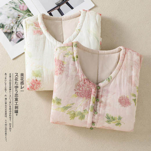 GYH 3703印花休闲棉服马夹背心复古加厚保暖 商品图1