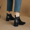 【预售5天】新款马毛拼接裸靴女方头前拉链短靴优雅气质中粗跟舒适时装靴HP&A2615-6 商品缩略图4