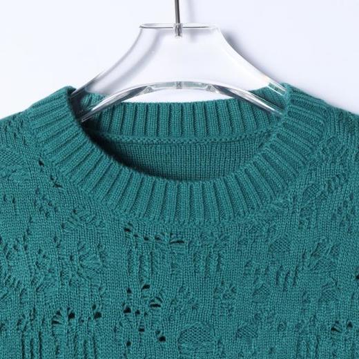 24309SDSA男士秋冬新款痞帅男装潮牌简约纯色勾破圆领毛衣慵懒风针织衫 商品图2