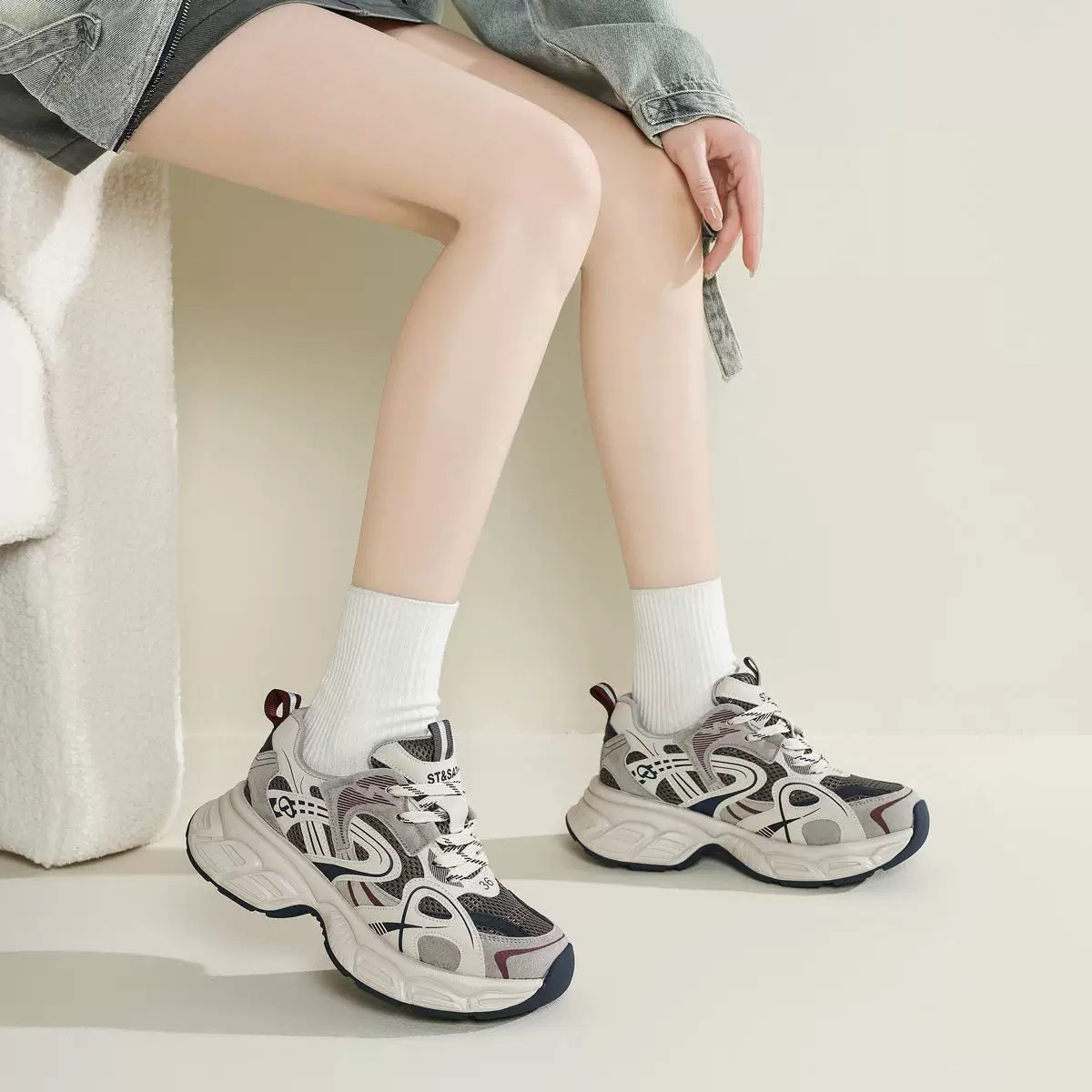 四季百搭款【经典款休闲运动老爹鞋】自带增高5cm