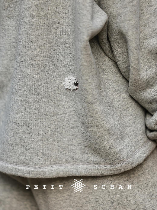 PETIT SCHAN小闪 CLO#939 Shaun 肖恩 纯棉加绒手工刺绣小羊秋冬套头卫衣 商品图4