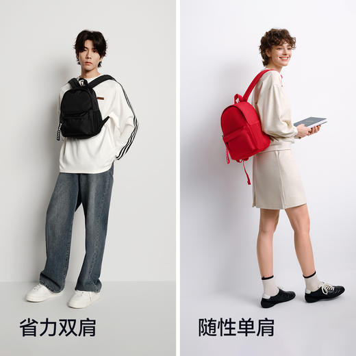 森马双肩包女轻便小型背包2025新款学生旅行通勤上课书包简约休闲 商品图4