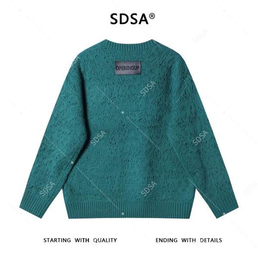 24309SDSA男士秋冬新款痞帅男装潮牌简约纯色勾破圆领毛衣慵懒风针织衫 商品图5