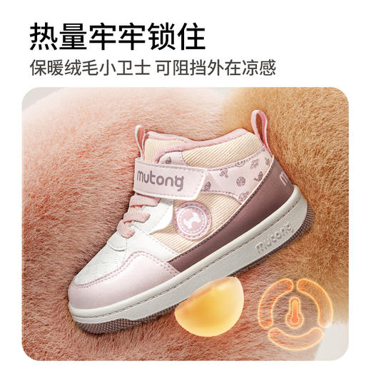 牧童 2025冬季新款加绒卡通学步鞋儿童保暖防滑机能鞋宝宝步前棉高帮鞋 商品图6