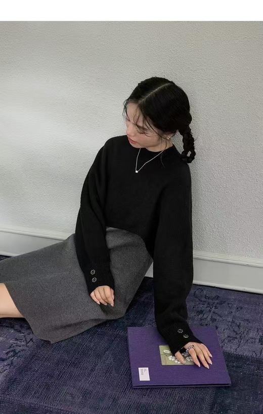 D102726不规则收腰显瘦连衣裙女25秋冬新款针织披肩毛衣 商品图8