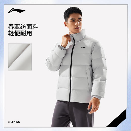 【爆款推荐】李宁短款羽绒服男士冬季2025新款保暖上衣防泼水鸭绒加厚运动外套AYMV215 商品图0