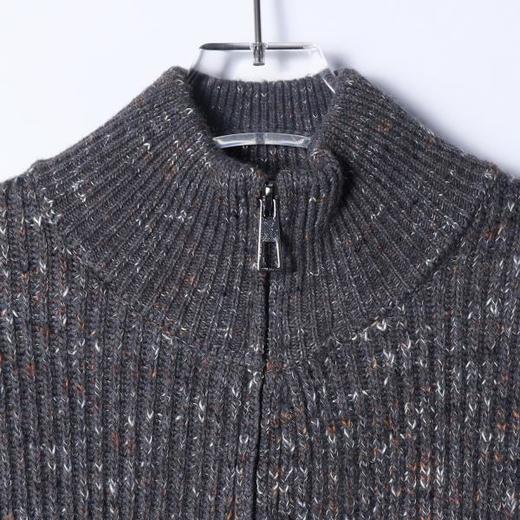 257108SDSA男士秋冬新款痞帅男装潮牌撞色立领拉链针织衫百搭开衫毛衣 商品图2