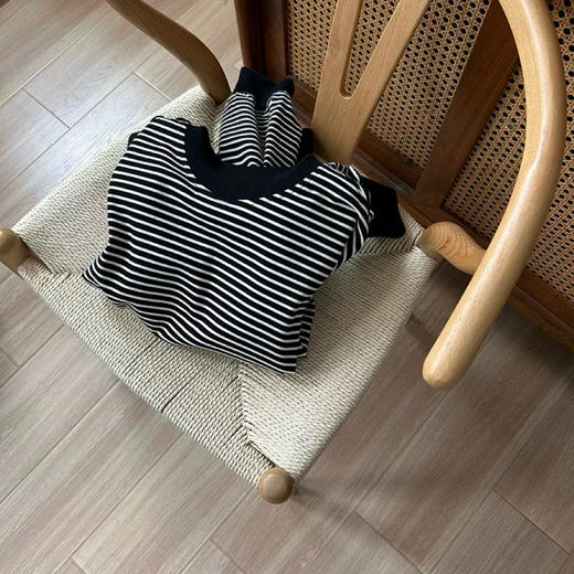 老米优品🎈3-5天。韩代同款《100%棉 高支棉条纹落肩袖卫衣》好品质！秋冬单穿叠搭神器，条纹控大爱！WY251027A 商品图6