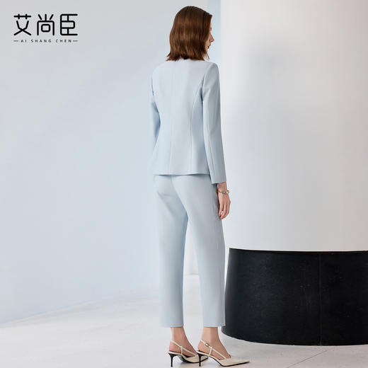 艾尚臣蓝色西装套装女秋酒店前台接待工作装高端气场强大职业西服 商品图4