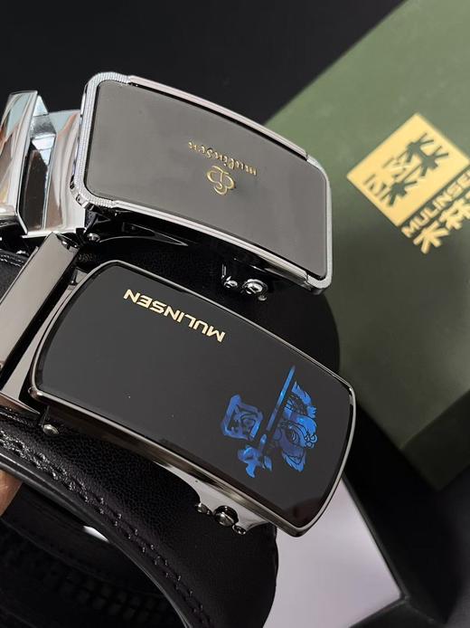 木林森！头层牛皮腰带！！【自营直发】男士自动扣头层牛皮腰带盒装-喜出 商品图3