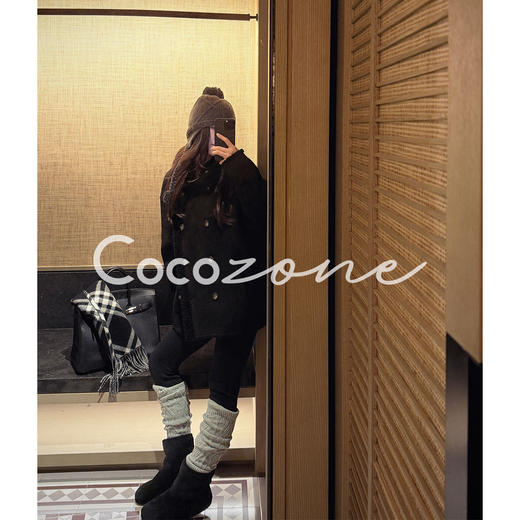 COCO ZONE 刘 一一 “暖暖”100羊毛立领双排扣外套 CD2A2707 商品图1