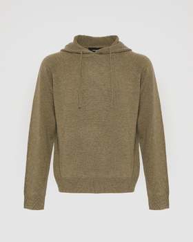 Yves Salomon - HOODIE KNITWEAR - CARDAMONE - 男装 - 针织衫 - 豆蔻绿
