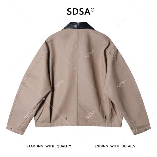 2176SDSA男士秋冬新款痞帅男装极简风拼皮拉链夹克外套百搭港风时尚 商品图4