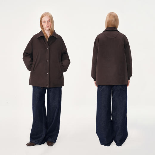 NUTH复古咖色宽松中长款羽绒服女 90白鹅绒（发货时间同步天猫） 商品图0