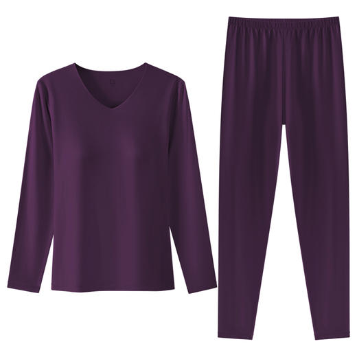 爱帝女士优可丝抗菌带胸垫V领保暖内衣套 商品图9