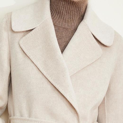 LD955大翻领中长腰带中长羊绒大衣 商品图4