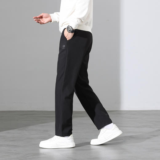 罗蒙秋冬男士休闲裤弹力双层纱复合梭织松紧裤显瘦通勤百搭日常长裤子 商品图4