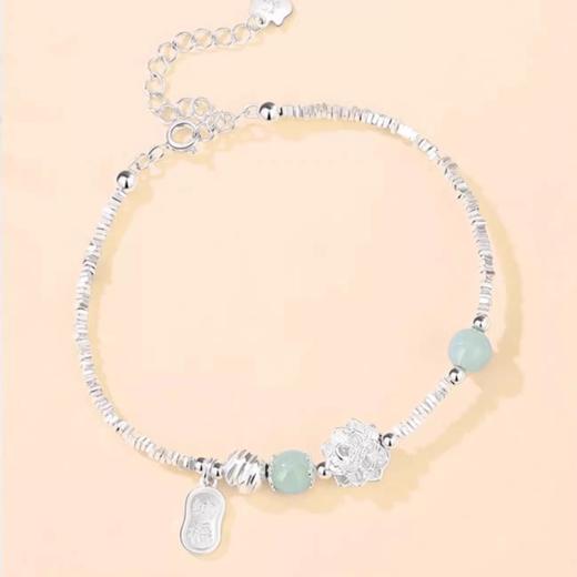 【福运莲莲】999纯银爱莲说碎银手串福牌手链【JHY-A000253Y】 商品图2