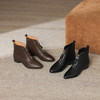 【预售5天】时尚粗跟软底舒适短靴女秋冬季新款百搭尖头加绒保暖马丁靴女DS&1603-5 商品缩略图4