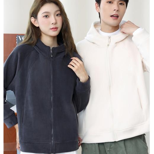 冬季暖绒绒 情侣款【梦惠妮 奥粒绒连帽外套】双面毛绒 重磅厚实 软糯保暖 高密度锁温防寒 连帽百搭 宽松遮肉显瘦  #M663 商品图1