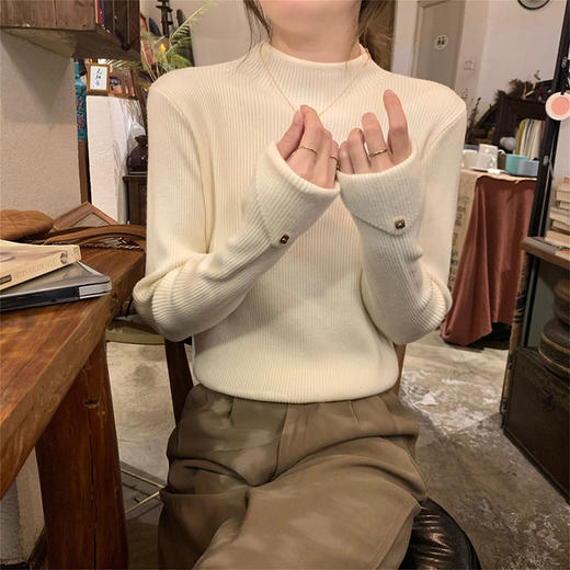西遇毛衣内搭可外穿女款秋冬新款设计感袖口软糯半高领针织衫SS051715 商品图1