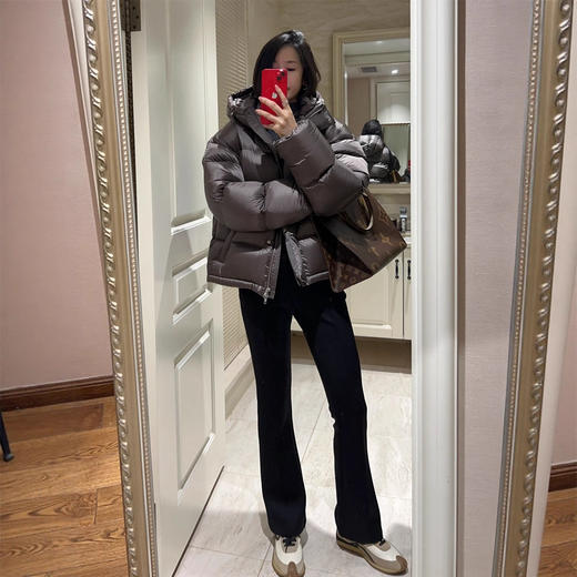 神裤！一秒挺括！2025显瘦高腰羽绒纱黑色喇叭裤加绒小黑裤女冬新款！ 商品图2